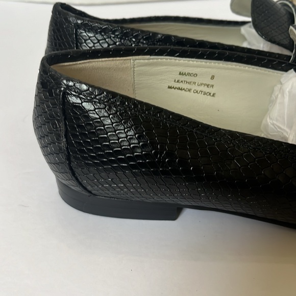 Bruno Magli Black Italian Leather Loafer Snake Print Size 8 - Picture 5 of 8